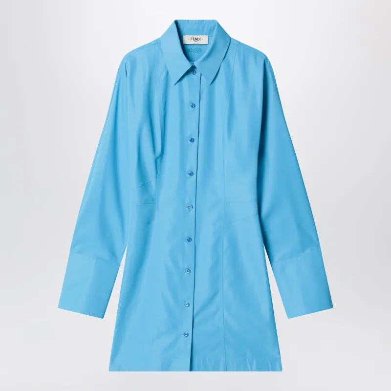 Light Blue Technical Viscose Dress made by Fendi