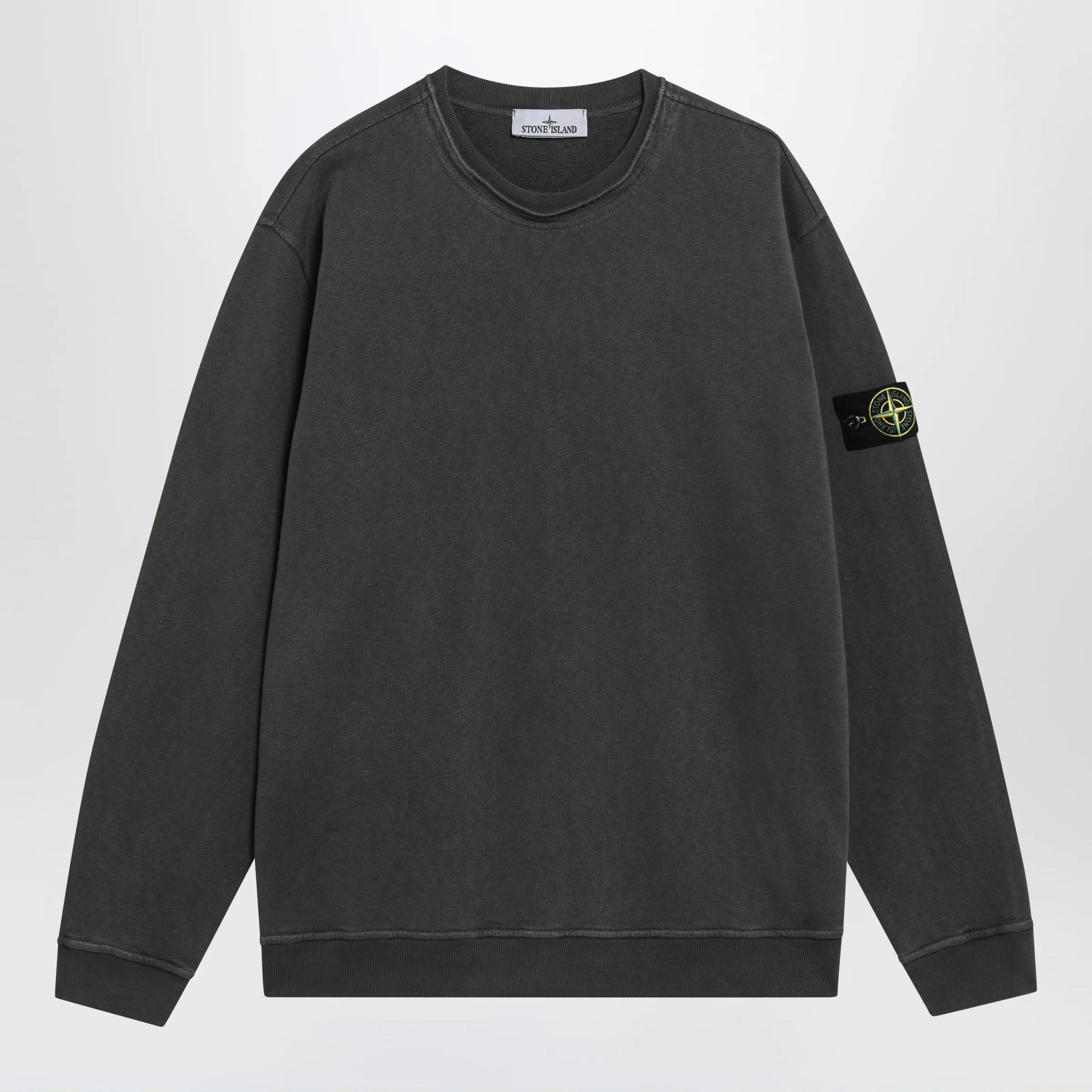 Crewneck Sweatshirt In Slub Cotton, Grey sold by Wanan Luxury