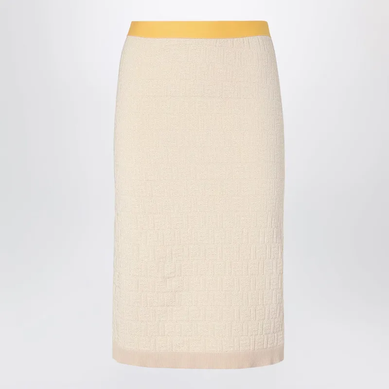 Light Beige Cotton And Silk Skirt made by Fendi