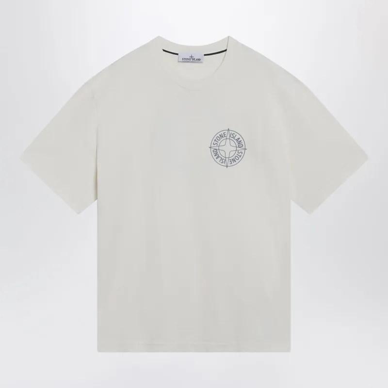 Regular Outline Compass Cotton T-Shirt In Blue made by Stone Island