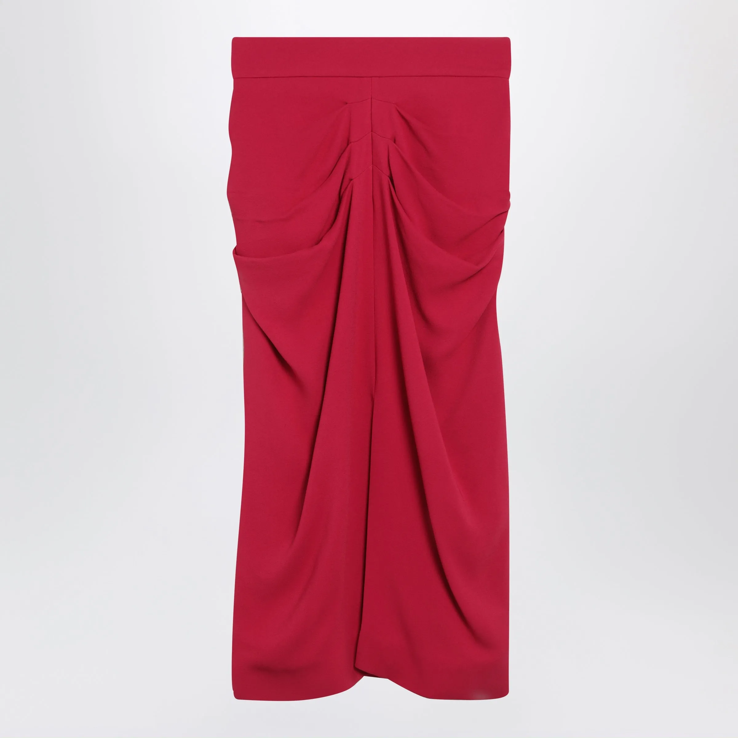 Red Midi Skirt With Ruched Detail sold by Wanan Luxury
