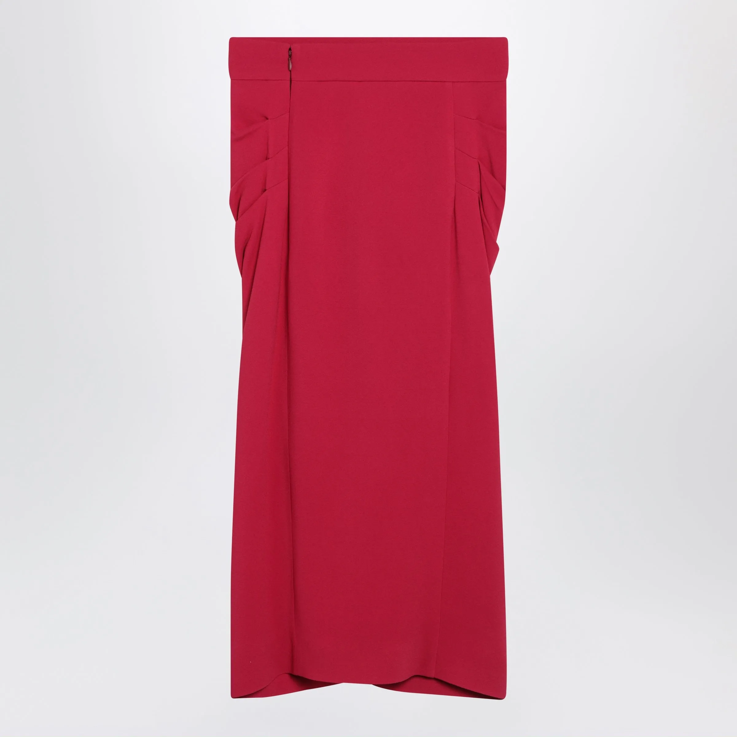 Red Midi Skirt With Ruched Detail sold by Wanan Luxury product image thumbnail 2