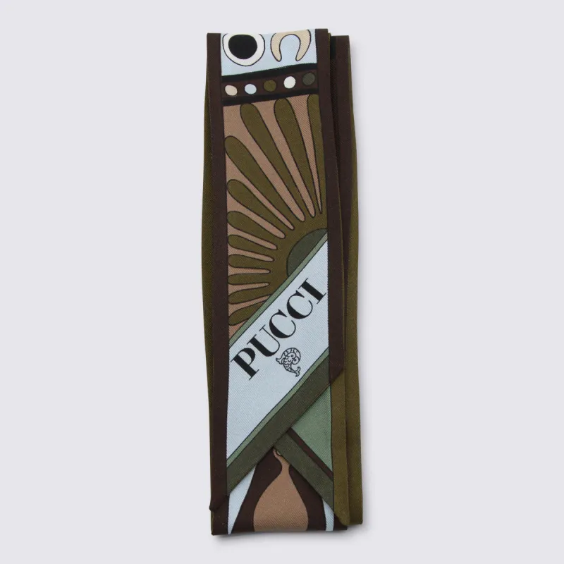 Scarfs Khaki Blue made by Emilio Pucci