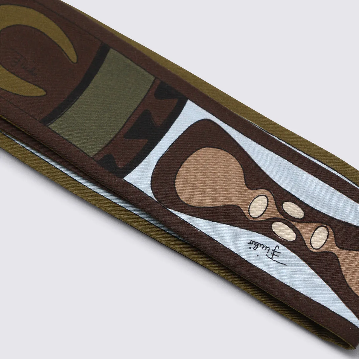 Scarfs Khaki Blue sold by Wanan Luxury product image thumbnail 2