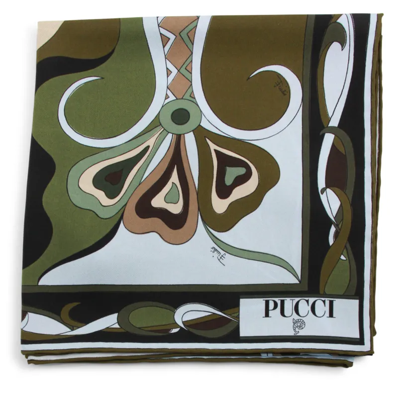 Scarfs Khaki Blue made by Emilio Pucci
