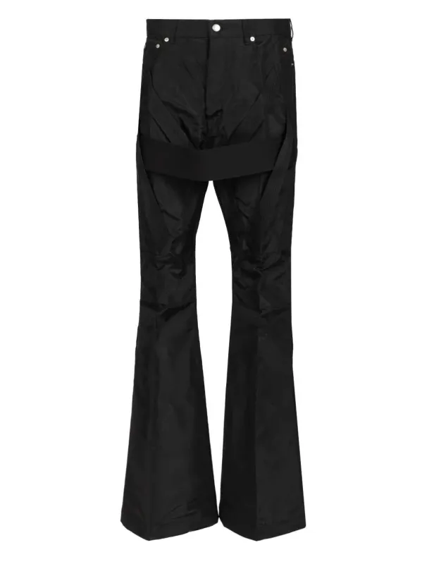 Megastrapped Bolans Nylon Canvas Trousers Black made by Rick Owens