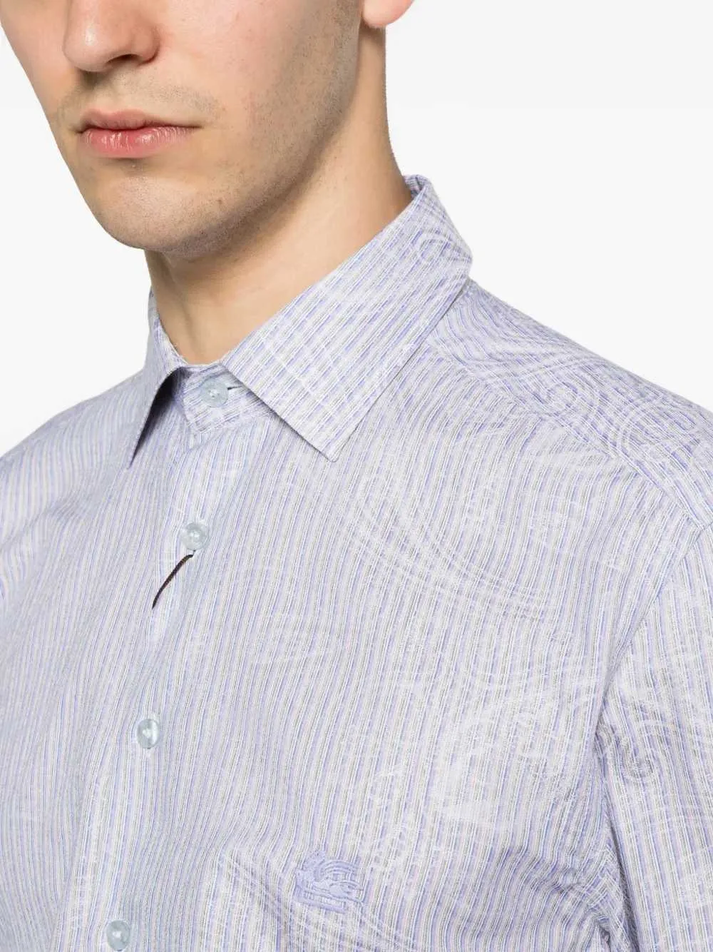 Striped Shirt With Paisley Print sold by Wanan Luxury product image thumbnail 4