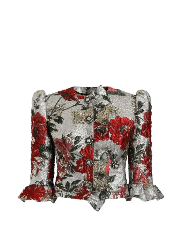 Jacket With Floral Embroidery made by Dolce & Gabanna
