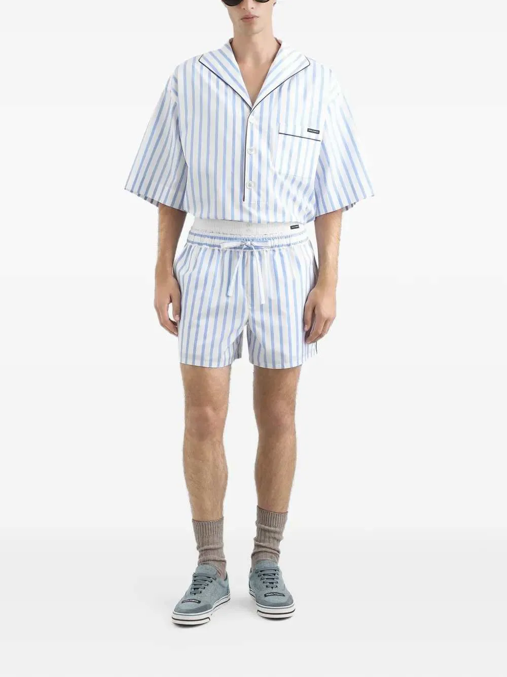 Striped Bermuda Shorts With Drawstring sold by Wanan Luxury product image thumbnail 2