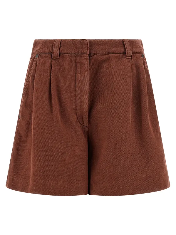 Baggy Bermuda And Short Red made by Brunello Cucinelli