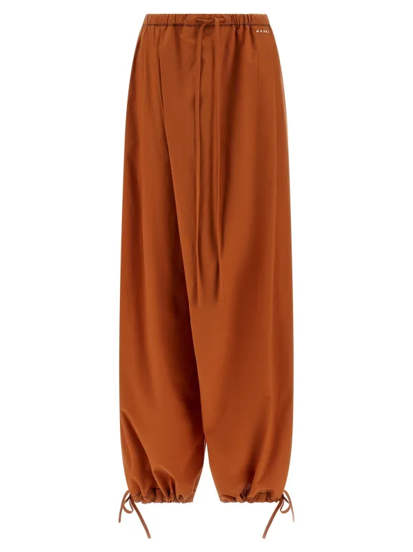 Diagonal Draping Pants Orange made by Marni