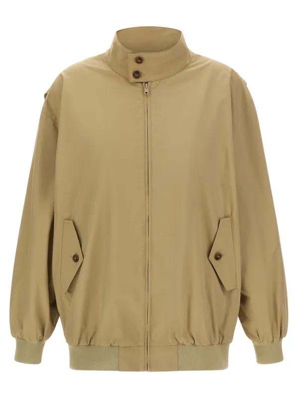 White Stitch Line Puffer Jackets Beige made by Maison Margiela