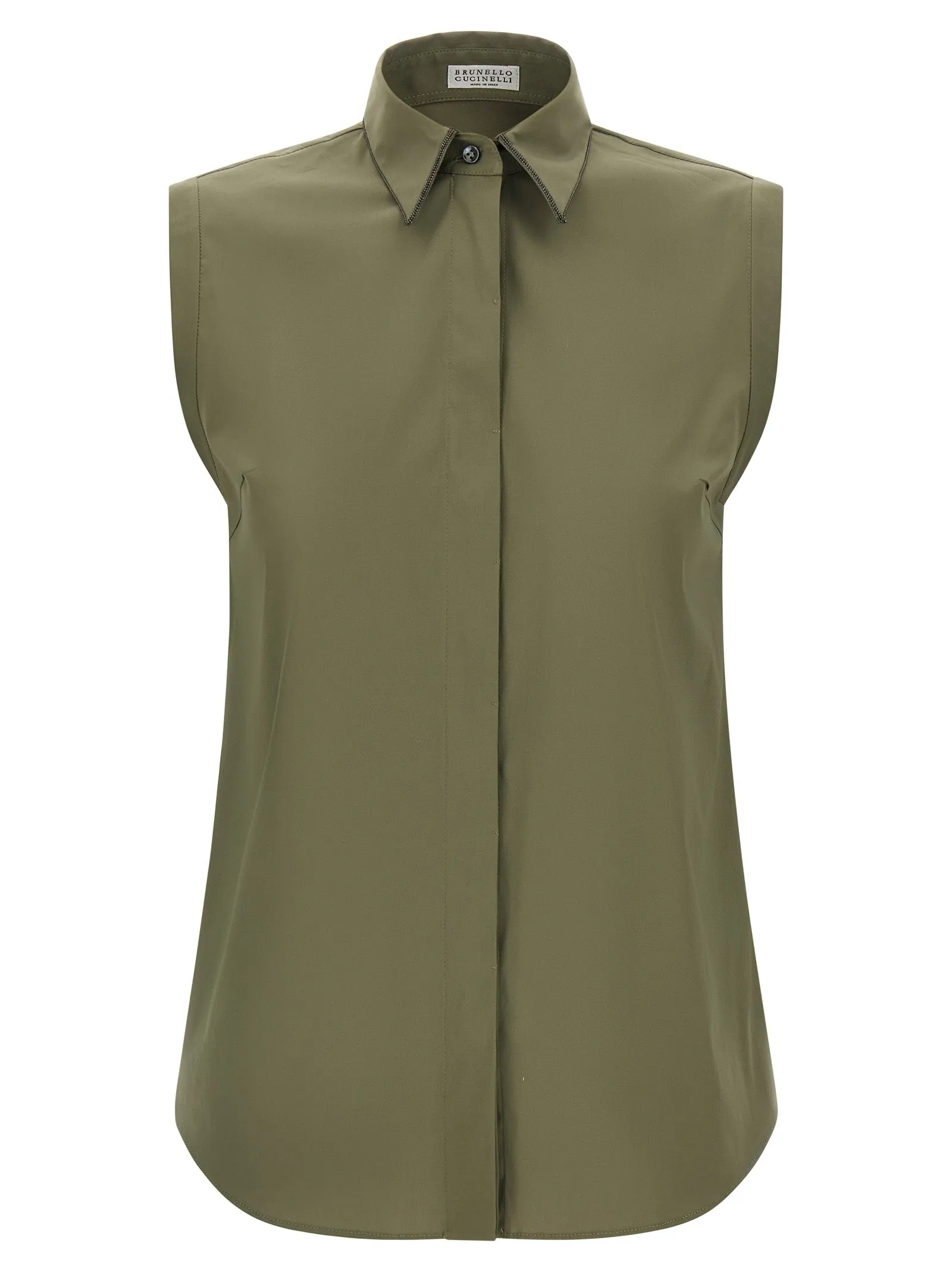 Shiny Trim Shirt And Blouse Green sold by Wanan Luxury