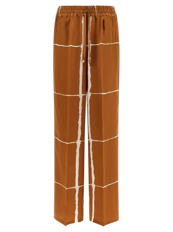 Silk Pants Brown made by Kiton
