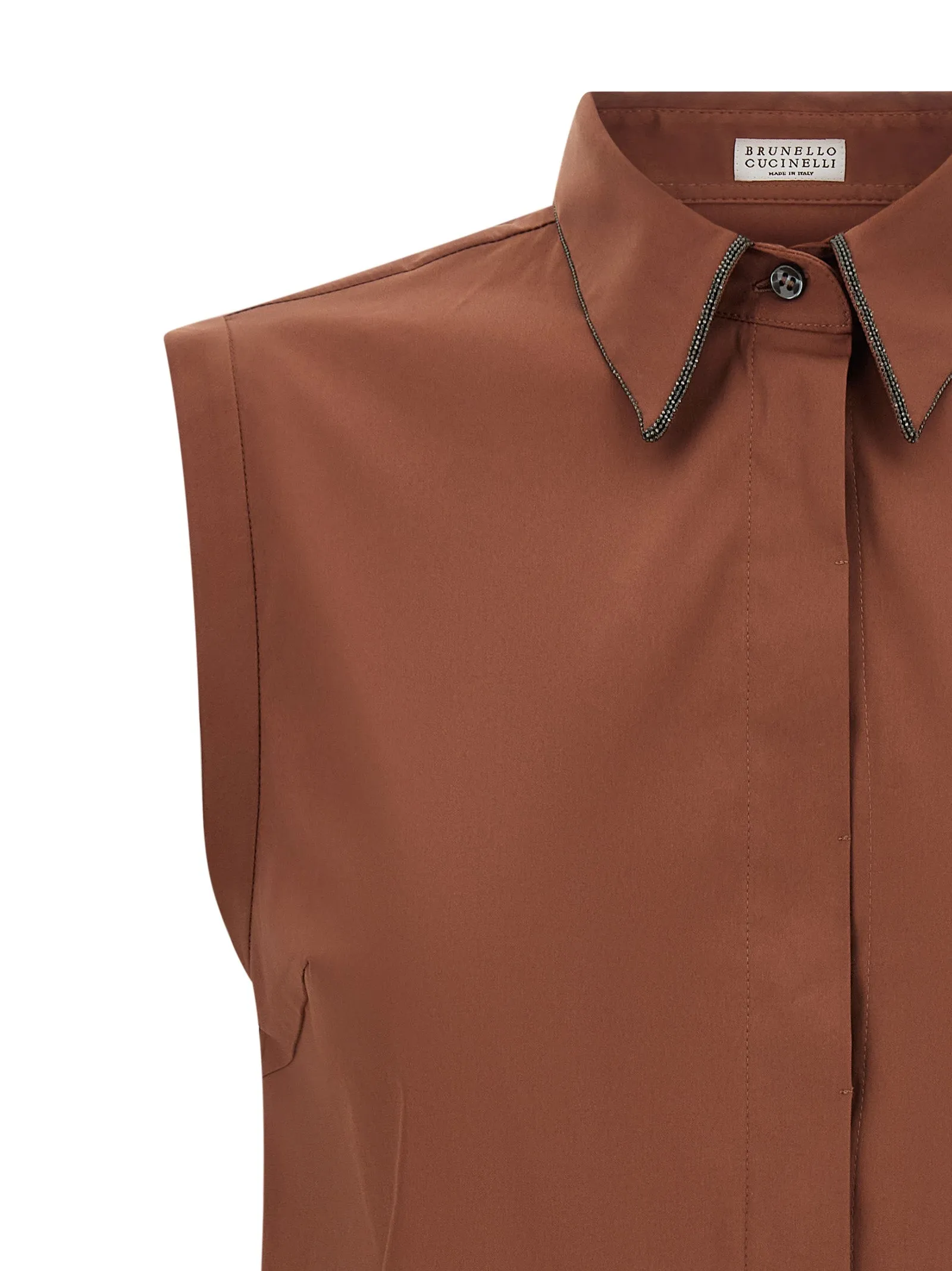 Shiny Trim Shirt And Blouse Brown sold by Wanan Luxury product image thumbnail 3