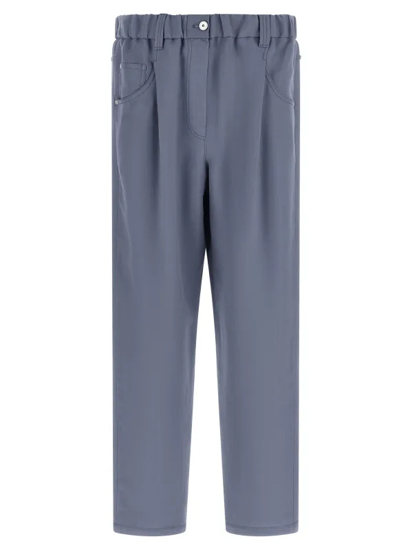 Baggy Pants Blue made by Brunello Cucinelli