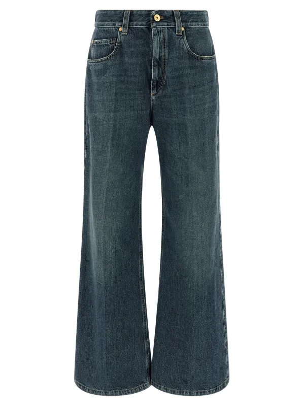 Contemporary Loose Jeans Blue made by Brunello Cucinelli