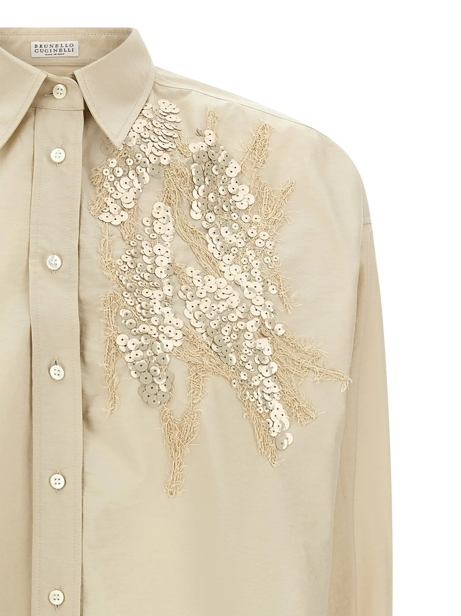 Dazzling Seabed Embroidery Shirt And Blouse Beige sold by Wanan Luxury product image thumbnail 3