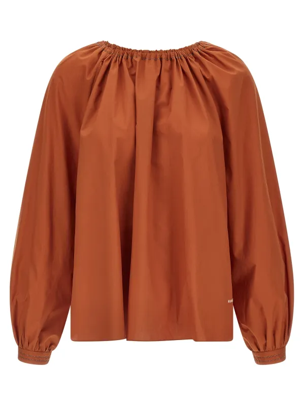 Boat Neck Blouse Shirt And Blouse Orange made by Marni