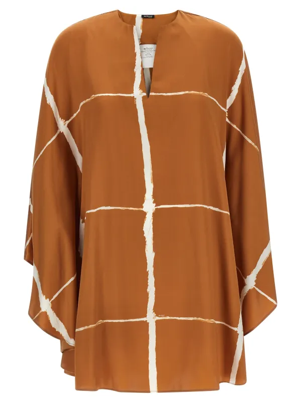Caftan Blouse Shirt And Blouse Brown made by Kiton