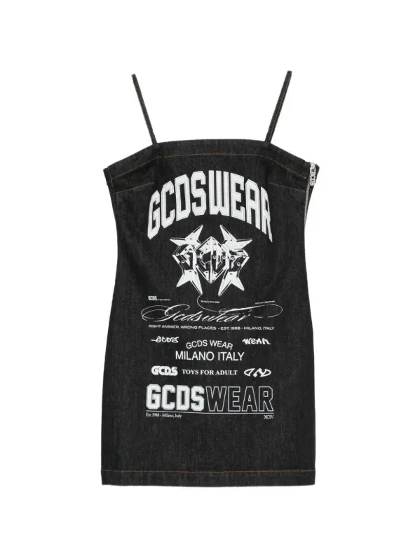 Printed Mini Dress With Historical Motif made by GCDS