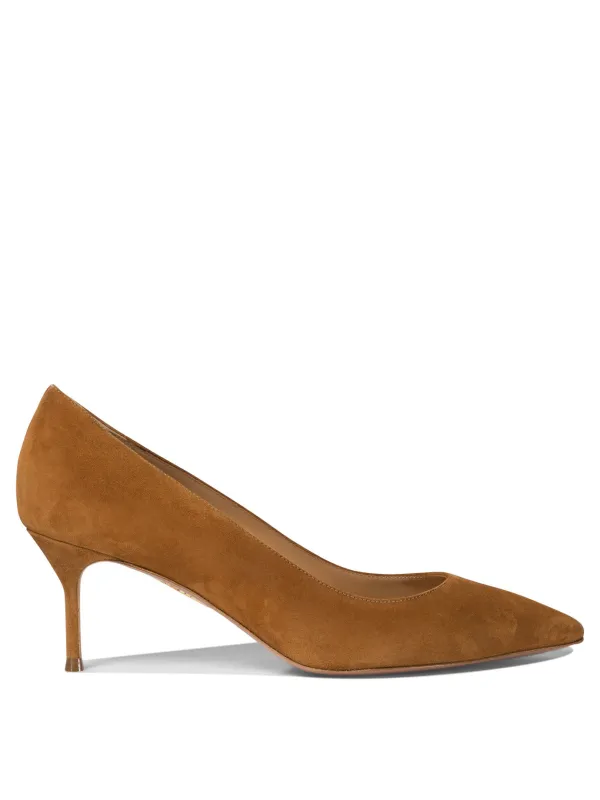 Purist Pump 65mm Heeled Shoes Brown made by Aquazzura