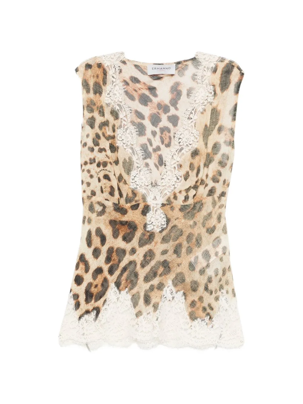 Lace-Detail Tank Top sold by Wanan Luxury