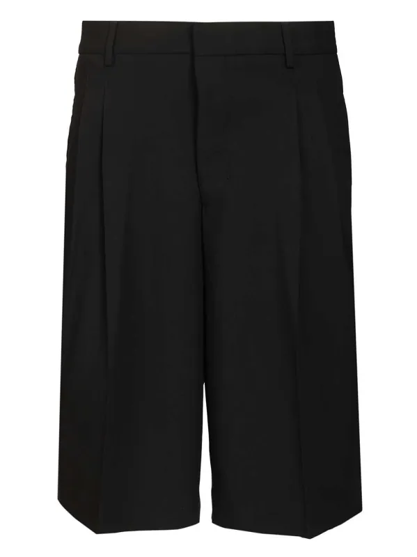 Wide-Leg Bermuda Shorts Trousers Black made by Ami