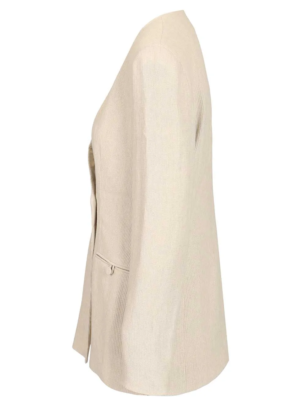 Linen Blend Blazer Jackets Beige sold by Wanan Luxury product image thumbnail 3