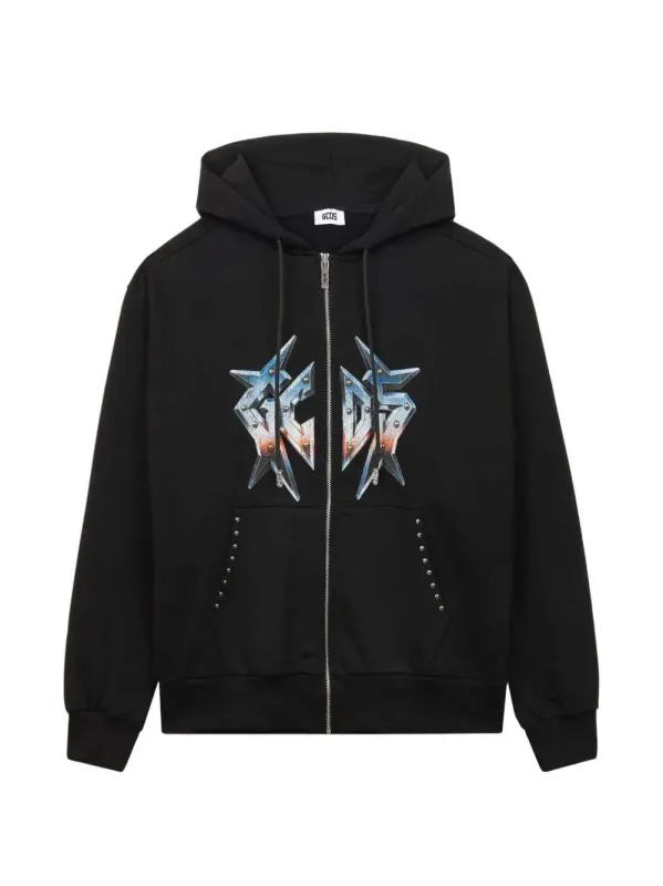 Graphic Print Sweatshirt With Zip And Hood made by GCDS