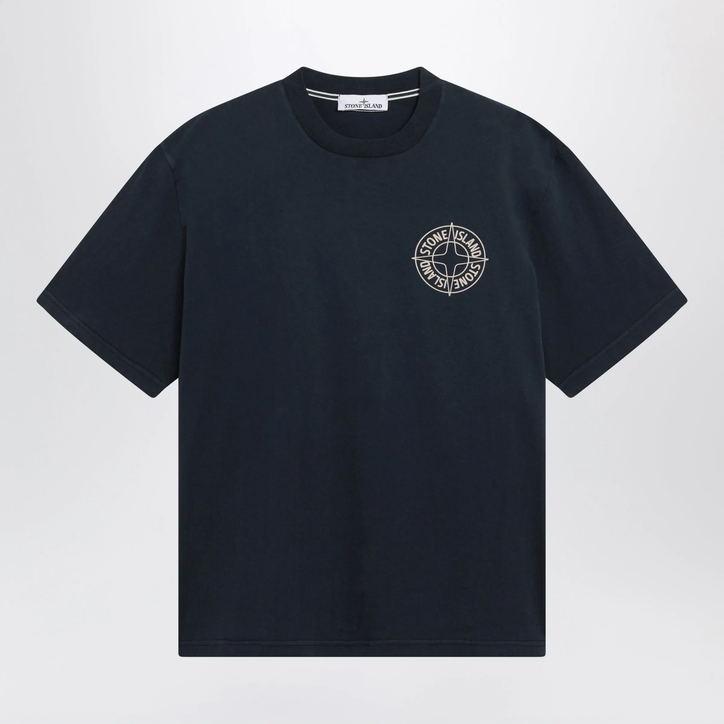 Short-Sleeve Compass Print Organic Cotton T-Shirt, Blue sold by Wanan Luxury