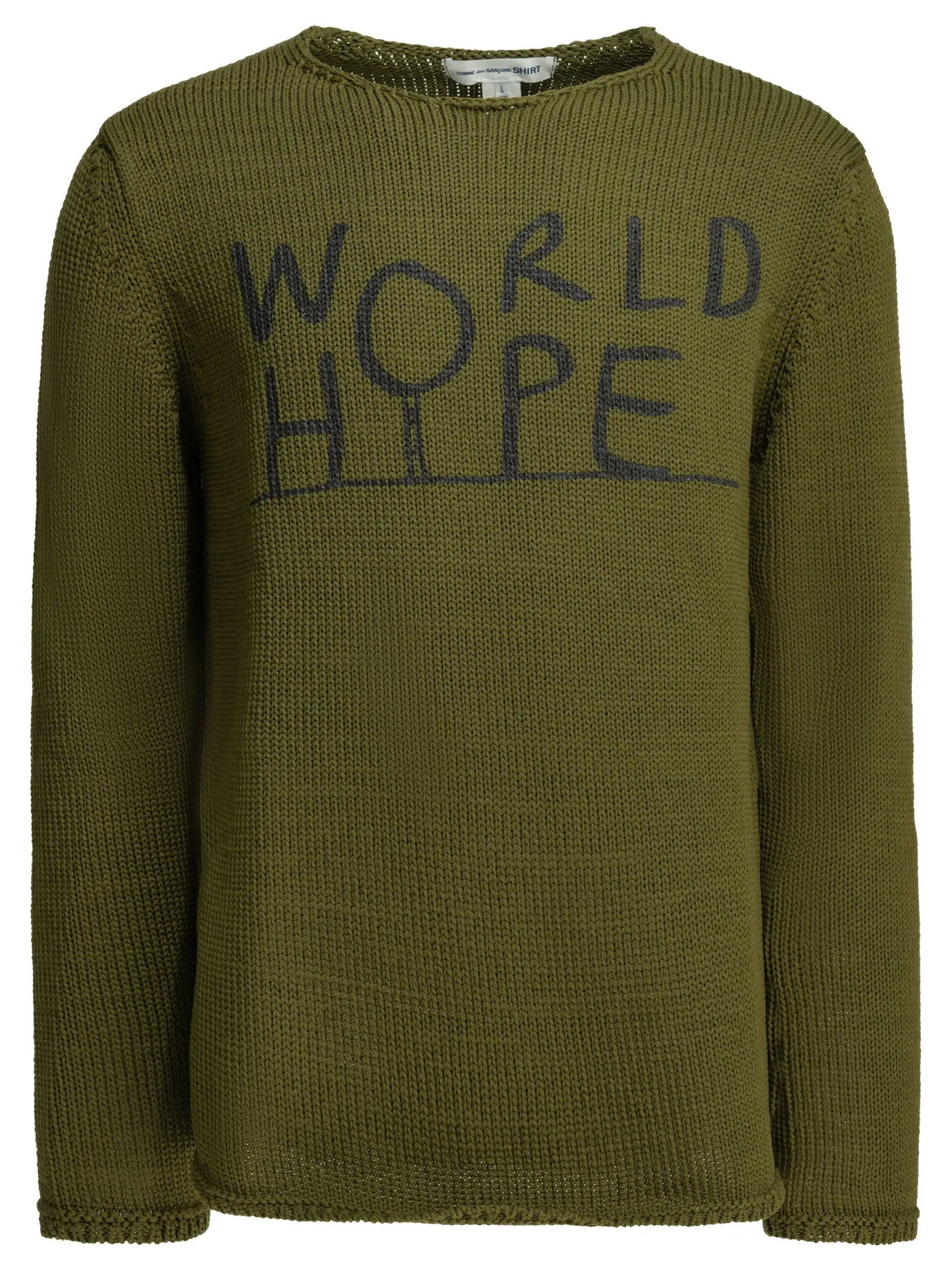 Crew-Neck Sweater With Logo Knitwear Green sold by Wanan Luxury