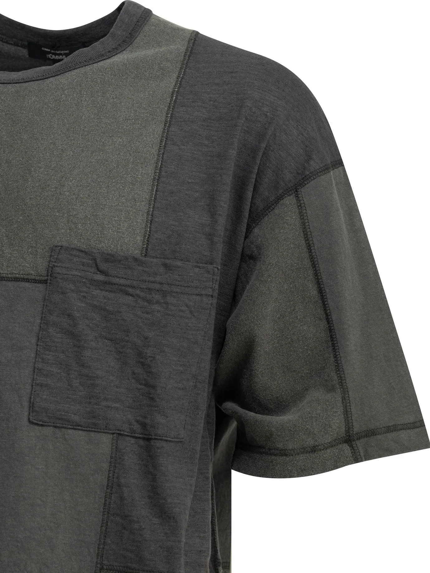Patchwork Crewneck T-Shirt T-Shirts Black sold by Wanan Luxury product image thumbnail 4