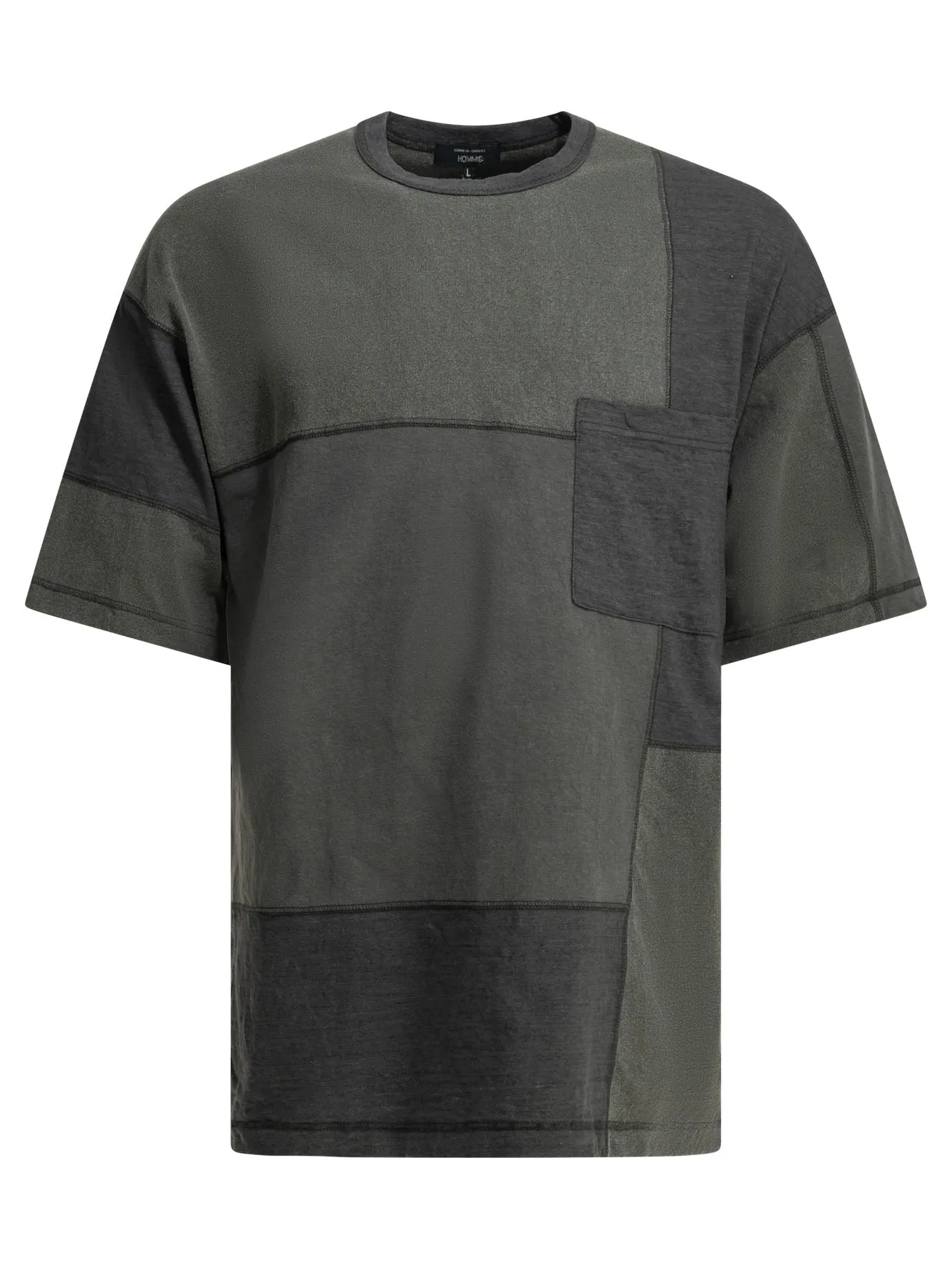 Patchwork Crewneck T-Shirt T-Shirts Black sold by Wanan Luxury