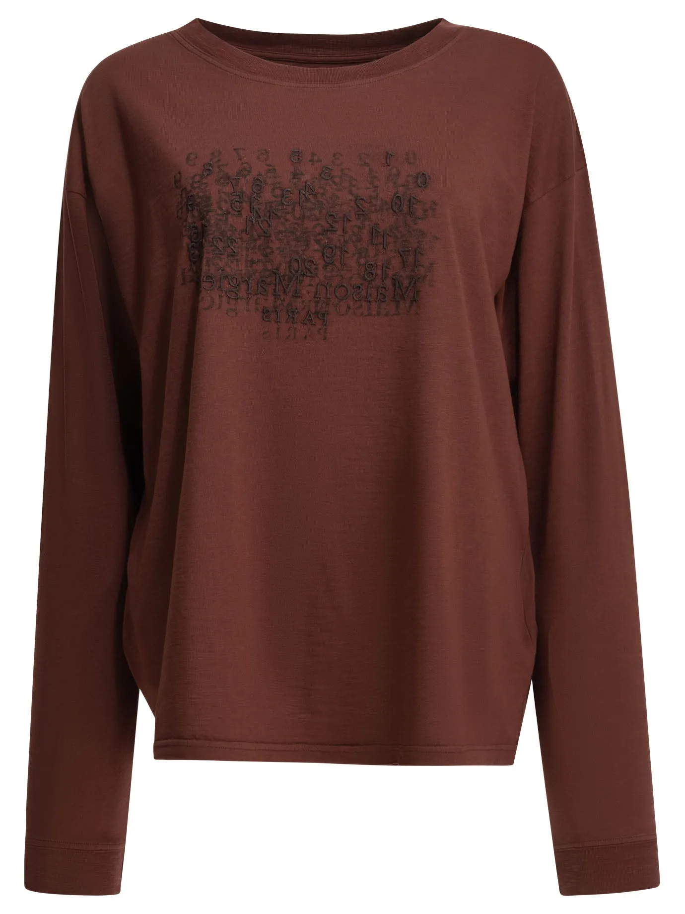Crew-Neck T-Shirt With Logo T-Shirts Bordeaux sold by Wanan Luxury