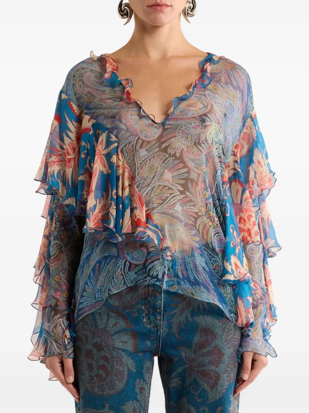 Ruffled Blouse sold by Wanan Luxury product image thumbnail 3