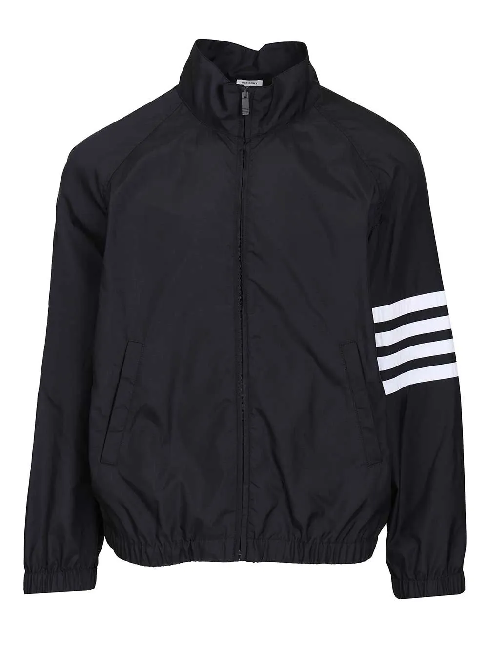 Zip Front Raglan Track Jacket W/ 4 Bar In Shiny Ripstop Jackets Blue sold by Wanan Luxury