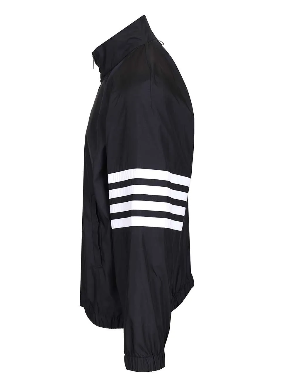 Zip Front Raglan Track Jacket W/ 4 Bar In Shiny Ripstop Jackets Blue sold by Wanan Luxury product image thumbnail 3