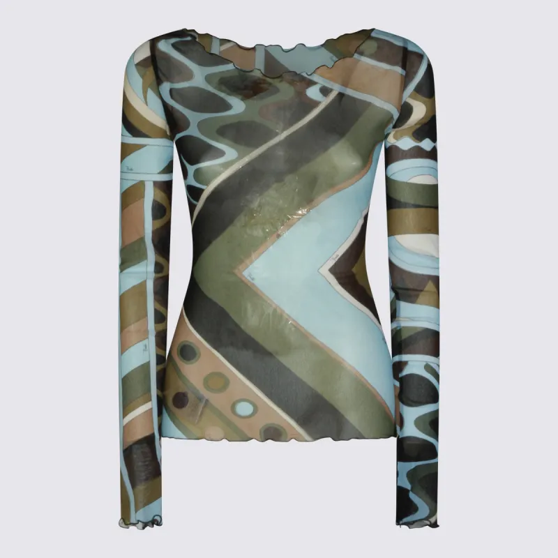 Top Khaki Blue made by Emilio Pucci