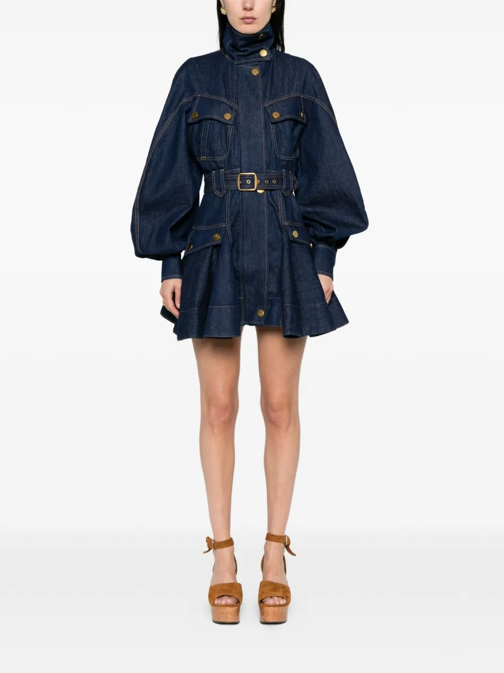 Luna Denim Utility Mini Dress sold by Wanan Luxury product image thumbnail 4
