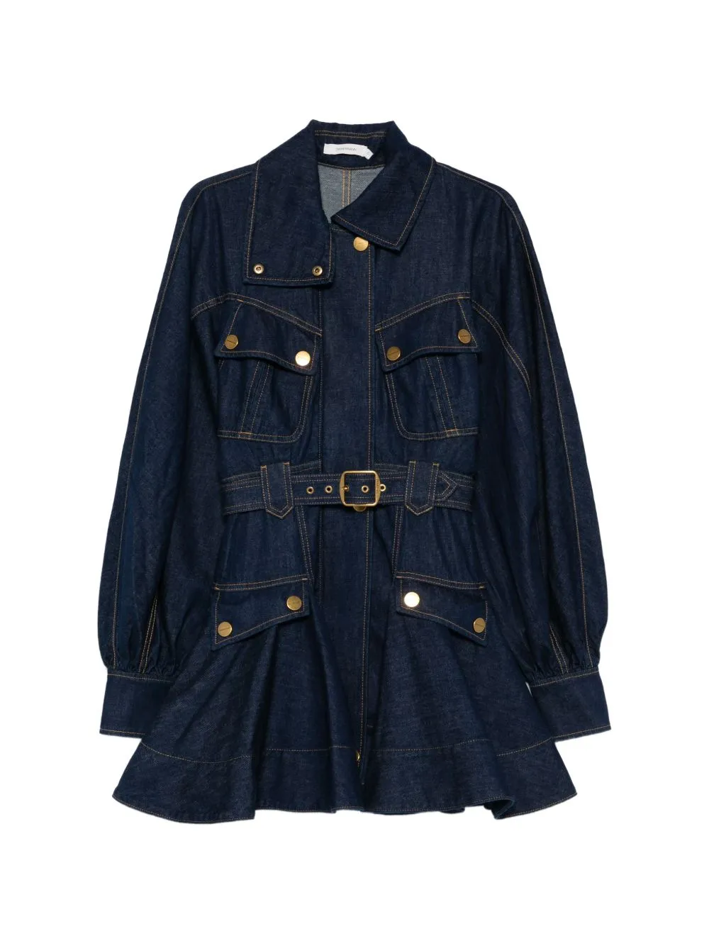 Luna Denim Utility Mini Dress sold by Wanan Luxury