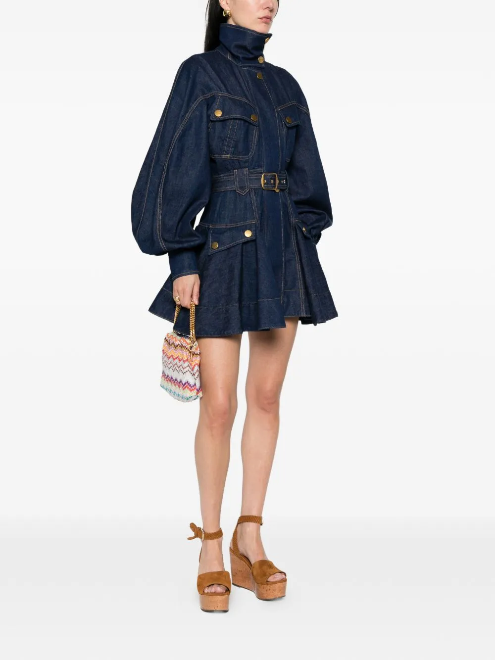 Luna Denim Utility Mini Dress sold by Wanan Luxury product image thumbnail 5