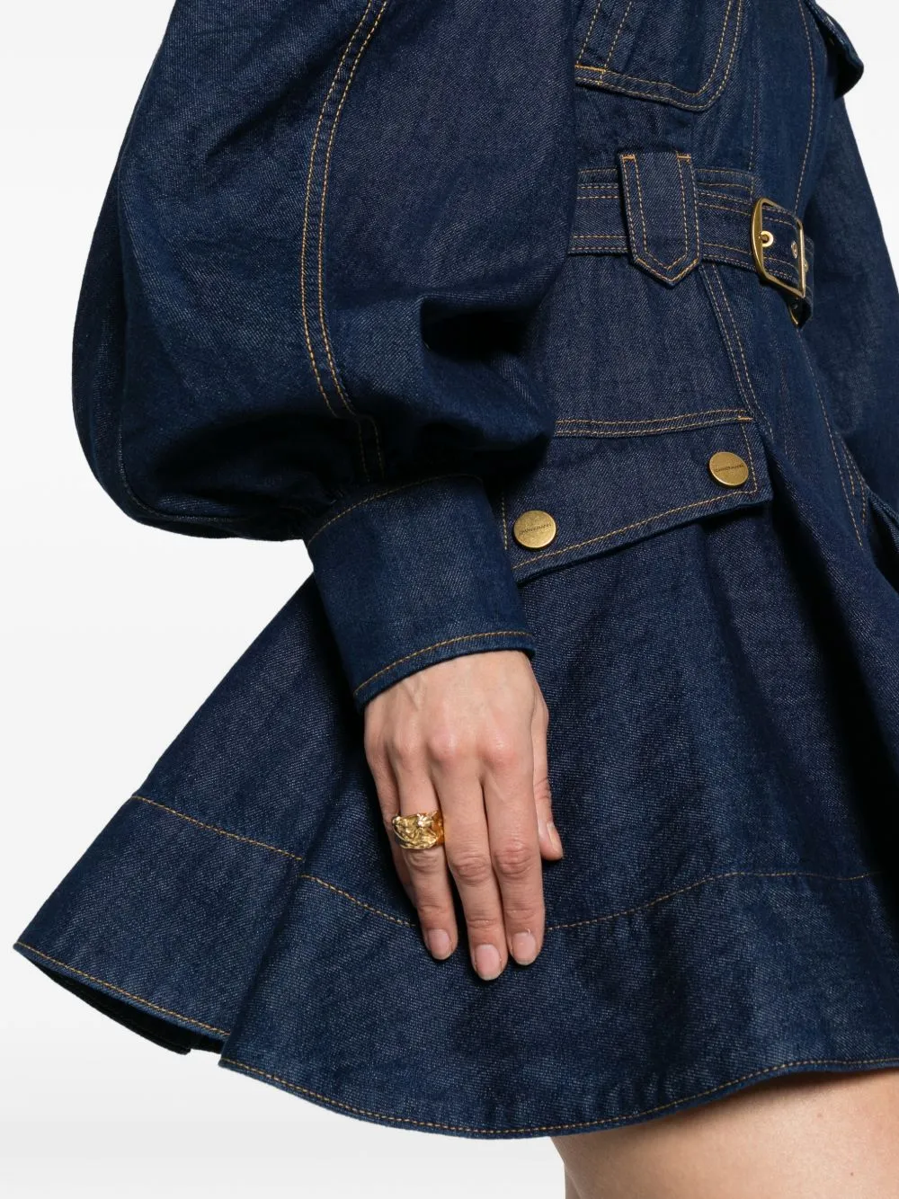 Luna Denim Utility Mini Dress sold by Wanan Luxury product image thumbnail 2