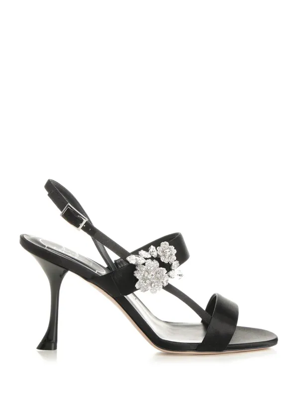 Mini Bouquet Sandals Black made by Roger Vivier