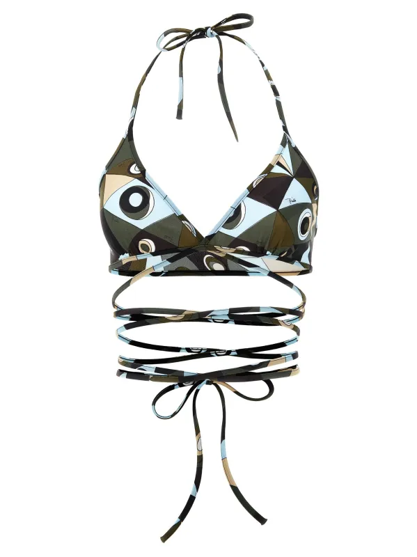 Triangle Bikini Top Beachwear Multicolor made by Emilio Pucci