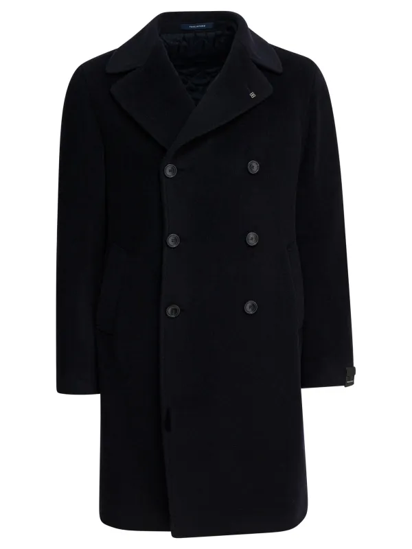 Long Wool Coat Jackets And Coats Blue made by Tagliatore