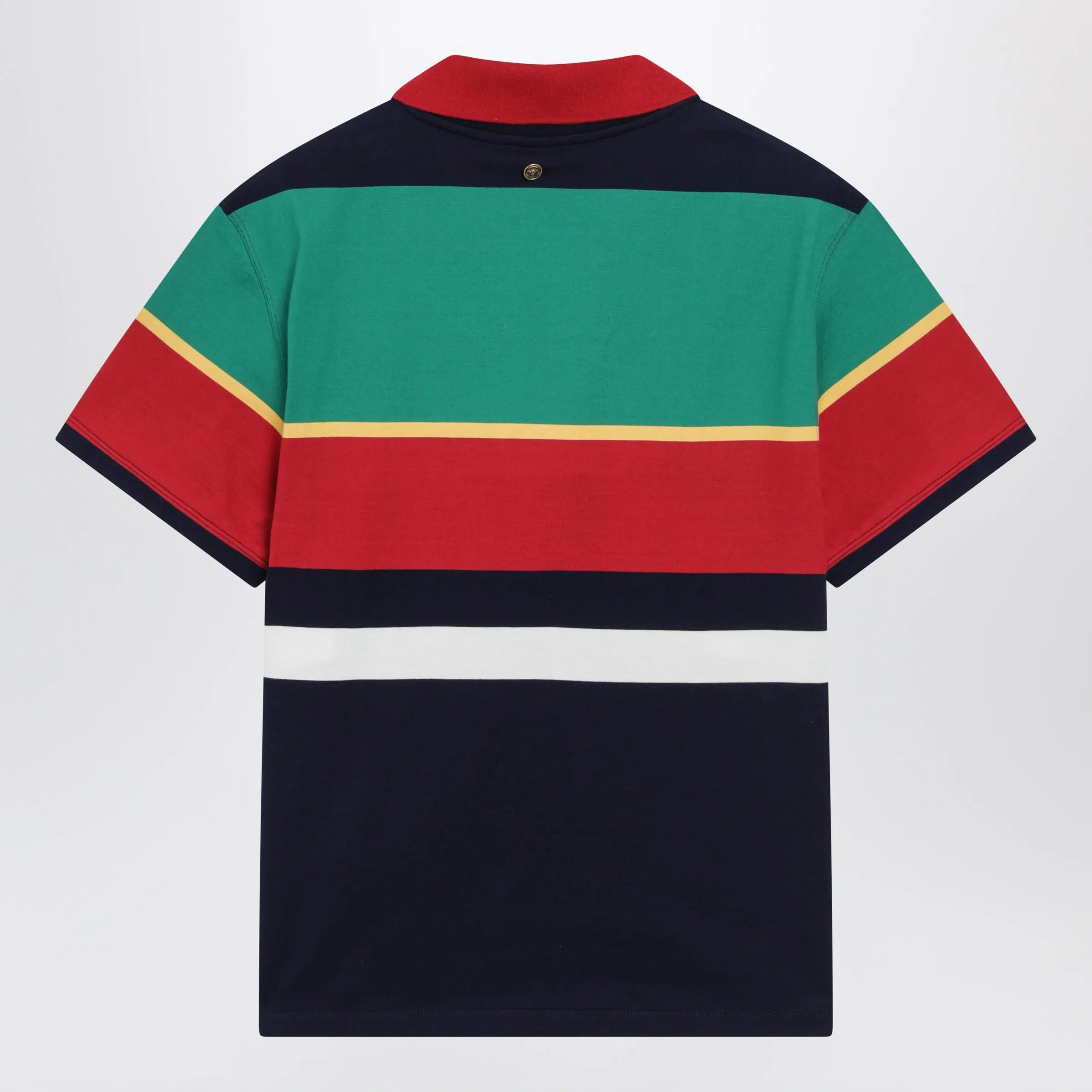 Color-Block Striped Cotton Polo T-Shirt sold by Wanan Luxury product image thumbnail 2