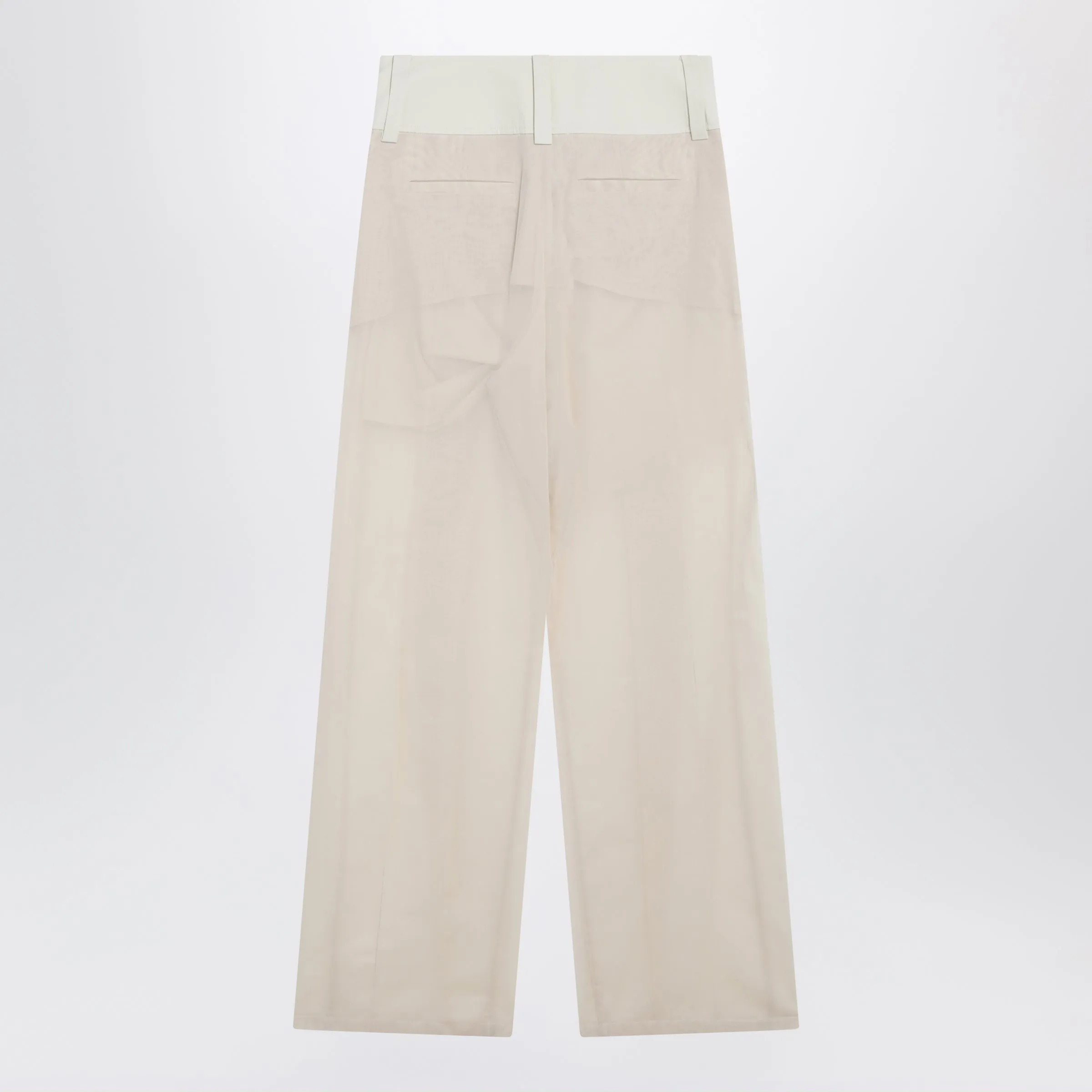 Wide-Leg Trousers In Ecru Organza Cotton Voile sold by Wanan Luxury product image thumbnail 2