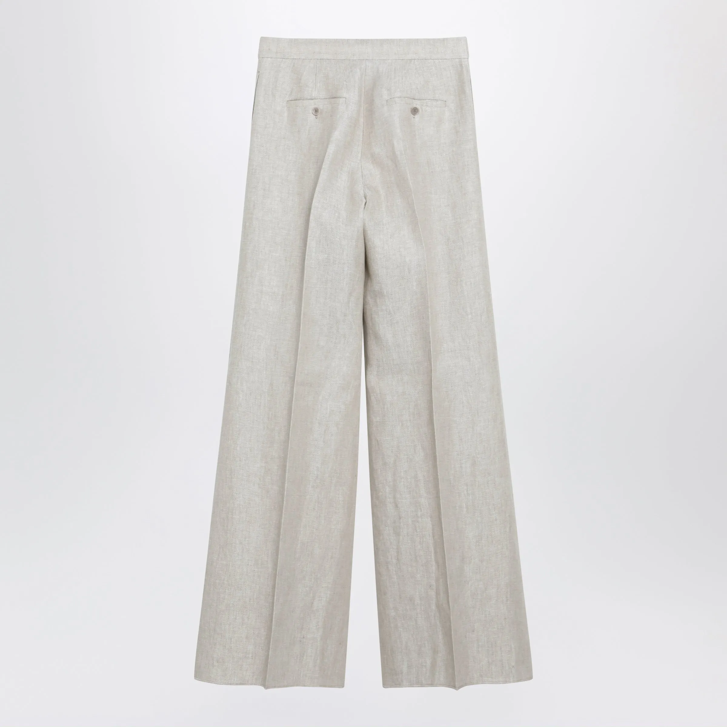 Wide-Leg Trousers In Brown/Grey Linen Drill sold by Wanan Luxury product image thumbnail 2