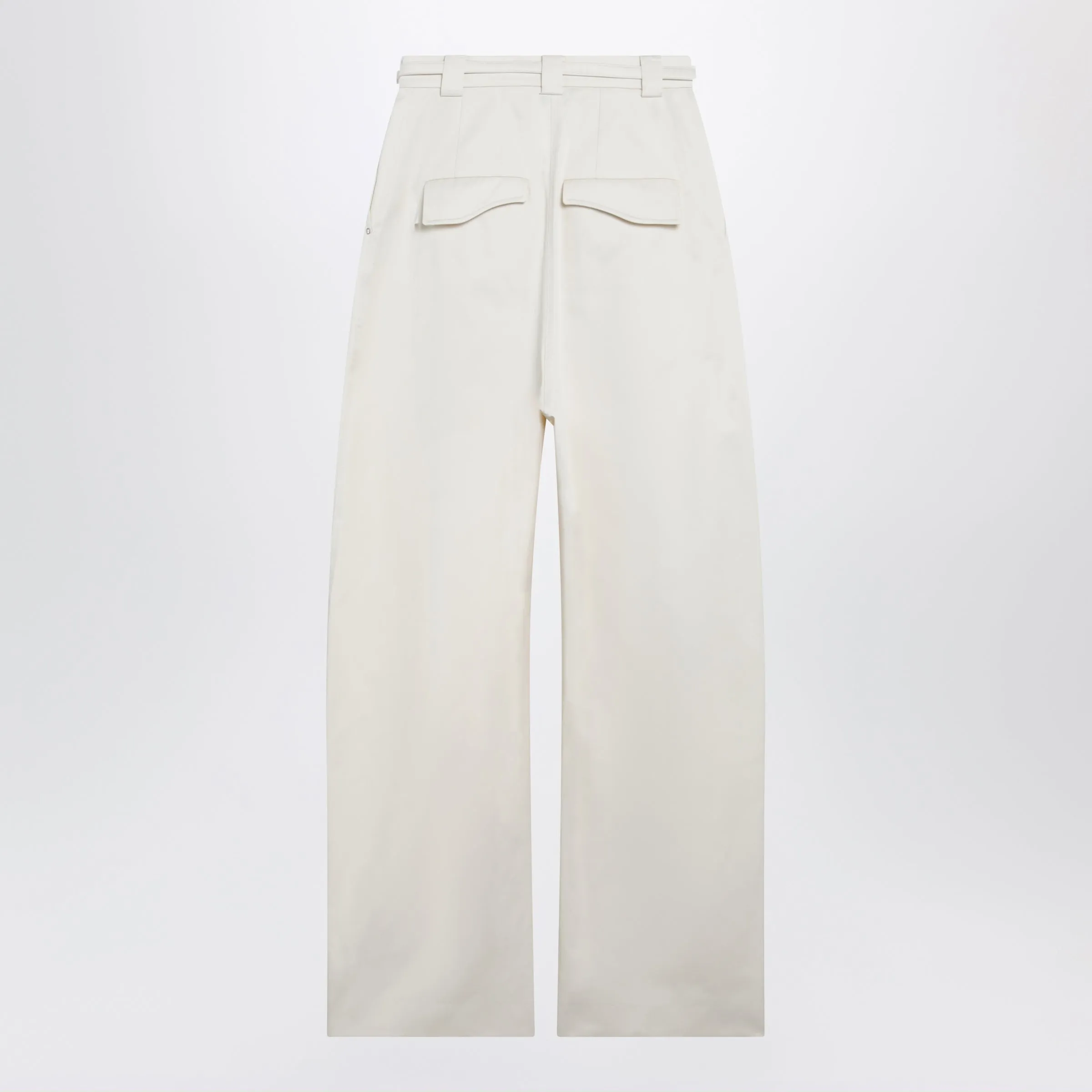 Oversized Trousers In Vanilla Cotton Gabardine sold by Wanan Luxury product image thumbnail 2